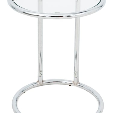 Eileen Gray Style Chrome and Glass Side Table