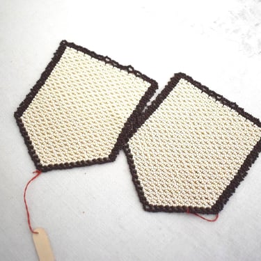 1930s NOS Czech Beaded Set of 2 Beaded Pocket Appliques 