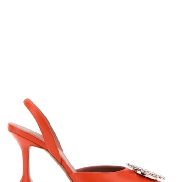 Amina Muaddi Woman Orange Nappa Leather Begum Pumps