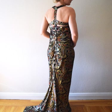 1930s House of Worth couture silk lamé gown . size medium to m/l 