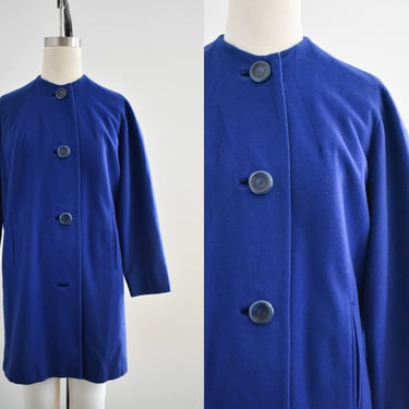 1960s Royal Blue Wool Coat 