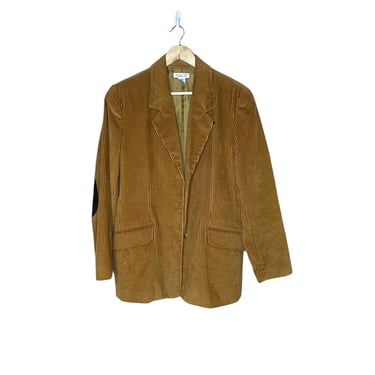 Vintage Talbots Corduroy Wide Wale Tan Blazer with Elbow Patches size M 
