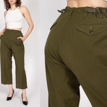 Vintage 40s Field Trousers/ 1940s Wool Army Pants/ Drab