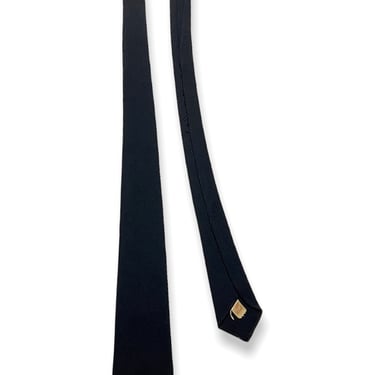 Vintage 1940s Black Wool Necktie ~ Art Deco / Rockabilly / Swing ~ Neck Tie / Cravat 