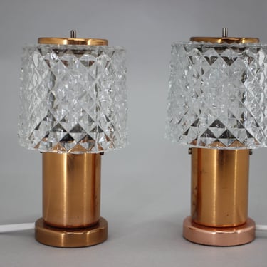 Pair of Table Lamps in Copper by Kamenicky Senov, Czechoslovakia 