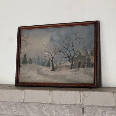 Free shipping within continental US - Vintage Framed Scenic Painting 