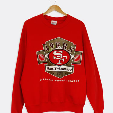 Vintage NFL San Franciso 49ERS Vinyl Logo Sweatshirt Sz XL