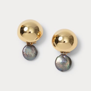 Chute Earrings - Gold/Peacock Pearl