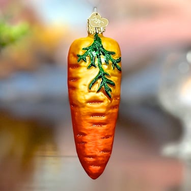 VINTAGE: 2001 - OWC Carrot Nutcracker Glass Ornament - Old World Christmas - Fruit - Holiday Christmas - Mercury - SKU 30-403-00040215 