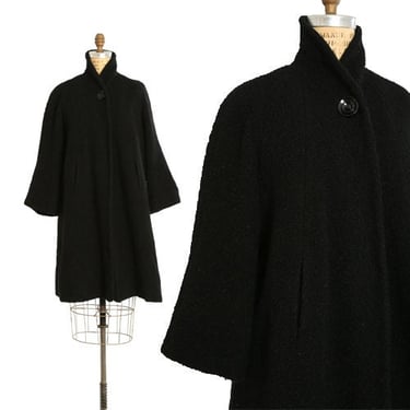 black wool coat | 80s 90s vintage John Weitz Forstmann
