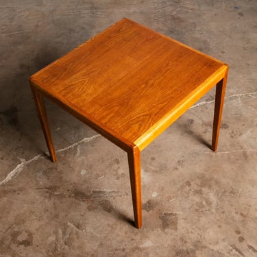 Mid Century Danish Modern Side Table End Square Restored Oak Wood Nightstand NM