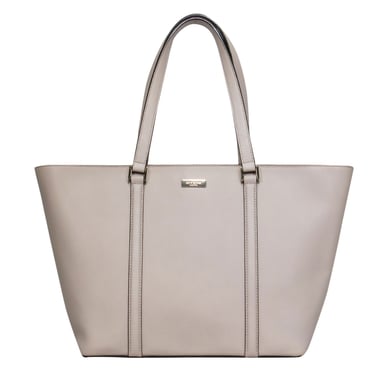 Kate Spade - Beige Textured Large Zippered Tote Bag