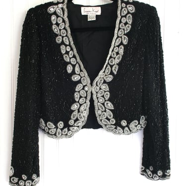 1980s - Beaded Bloero - Cocktail Jacket - by Laurence Kazar 