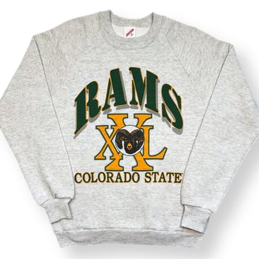 Vintage 80s/90s Colorado State University Rams Big Print Graphic Collegiate Crewneck Sweatshirt Pullover Size Medium 
