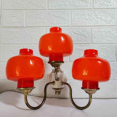 Vintage Orange Wall Light/ Retro Orange Wall Light/ Mid Century Lightning / Orange Wall Light / Mid Century/ Space Age Light/ Yugoslavia 70s 