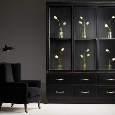 Ebonised Display Cabinet