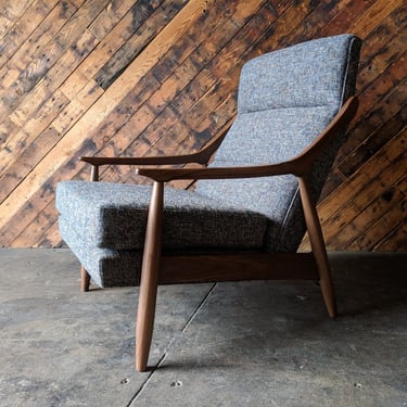 Custom Danish Mid Century Style Lounge Chair 