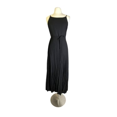 Vintage 90s y2K Rebecca Danenberg Black 100% Wool Pleated Wrap Dress Ballet Womens Size 4 