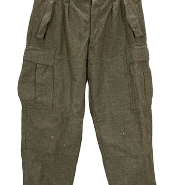 Vintage 60's German Military Heavy Green Wool Utility Combat Pants Trousers 