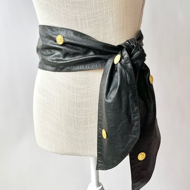 Vintage The Limited Leather Belt/Sash with Gold Accents 