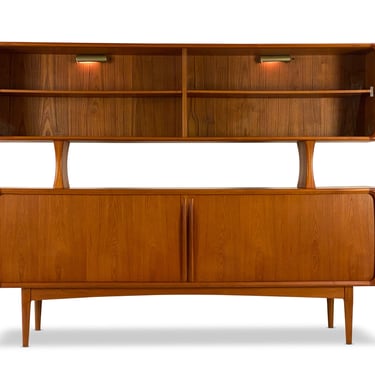 Bernhard Pedersen & Son Teak Credenza with Hutch Top, Circa 1960s - *Please ask for a shipping quote before you buy. 