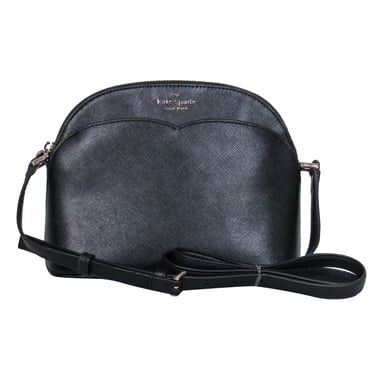 Kate Spade - Black Leather Double Pocket Saffiano Leather Crossbody Bag