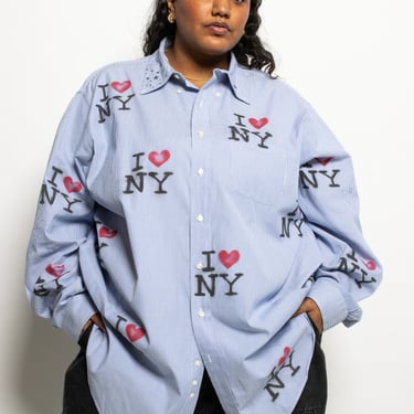 Femlord x BRZ - I &lt;3 NY Pinstripe Button Up (4X)