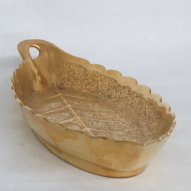 Pickard China 419 24kt Gold Encrusted Leaf Shape Serving Tray Dish Platter 2962B