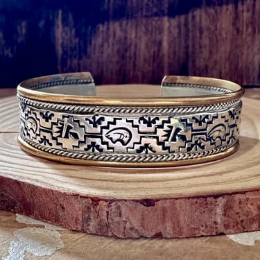 Christofle Sterling Silver & 18K Gold Accent Chevron Bracelet