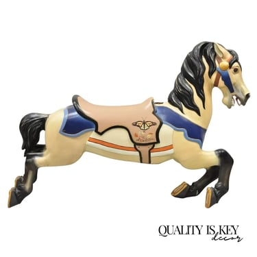 Vintage Hand Painted Solid Wooden Carousel Horse Signed &quot;30 Autumn&quot;
