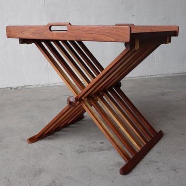 Mid Century Folding Campaign Tray Table by Kipp Stewart for Drexel 