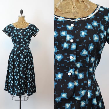1950s ATOMIC PRINT two piece cotton SET xs | new spring summer 