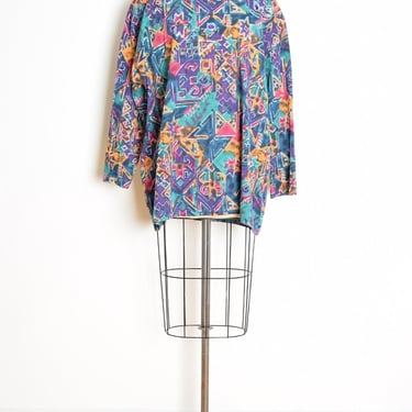 vintage 90s top tee t-shirt colorful jewel tone southwest glitter print XXXL clothing plus size 