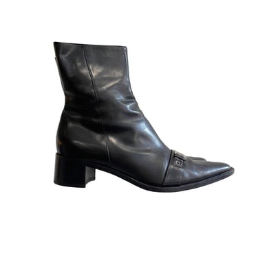 Dior Black Logo Heeled Boots