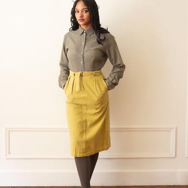 Early 1980s Williwear Willi Smith Cotton Belted Skirt 