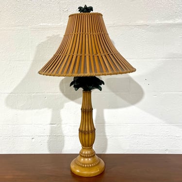 Vintage Y2K Tiki Palm Tree Table Lamp By Papila Designs 