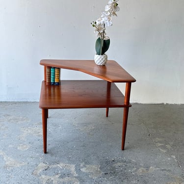 Mid-Century Danish Modern Corner Table in Teak by Peter Hvidt & Orla Mølgaard 