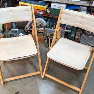 Pair of Cushy Canvas Folding Chairs