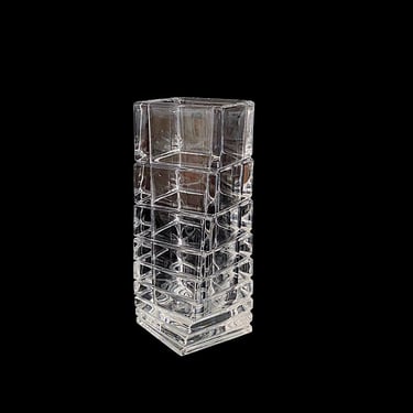 Vintage Modernist Sculptural Rosenthal Studio Line Art Glass Vase 8.75" Tall TURNUS Christa Hausler-Goltz Design Classic 