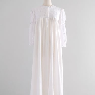 Romantic 1980's Miss Dior White Lace Peignoir / M/L