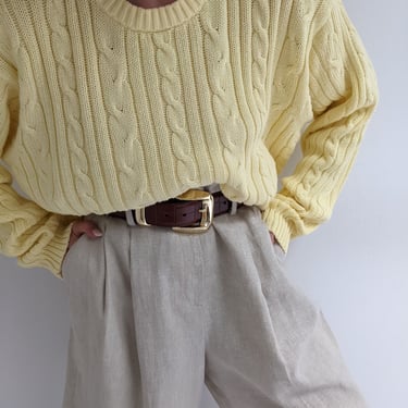 Vintage Lemon Cable Knit Sweater
