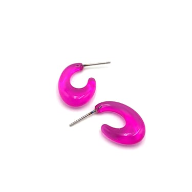 Hot Pink Frisco Hoop Earrings