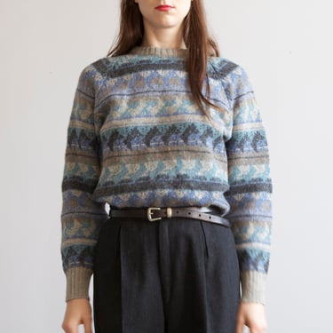 Fair Isle wool sweater / sz S M 