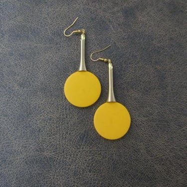 Yellow and gold geometric earrings 