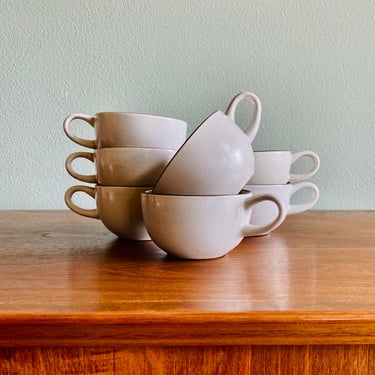 Opaque white Heath Ceramics mug or teacup / vintage midcentury California pottery cup 