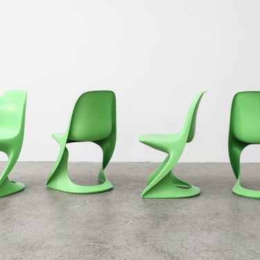 Set of 4 Lime Green Casalino Children's Chairs by Alexander Begge