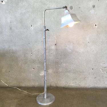 Vintage Polished Steel Bamboo Adjustable Floor Lamp By De Campos (#1)