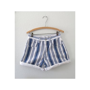 90s Denim Shorts Striped Jean Short High Waisted 