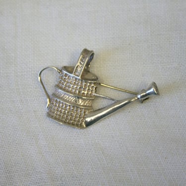 1980s Sterling Silver Watering Can Brooch 