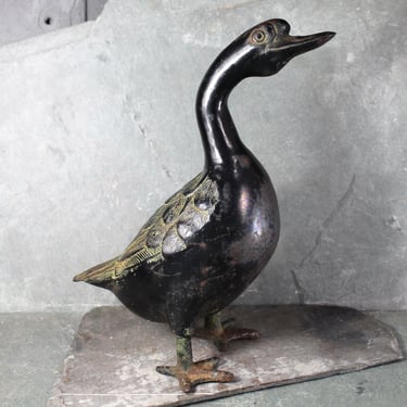 Vintage Japanese Okimono Bronze Goose/Duck | 19th Century Japanese Broze Sculpture | Bixley Shop 